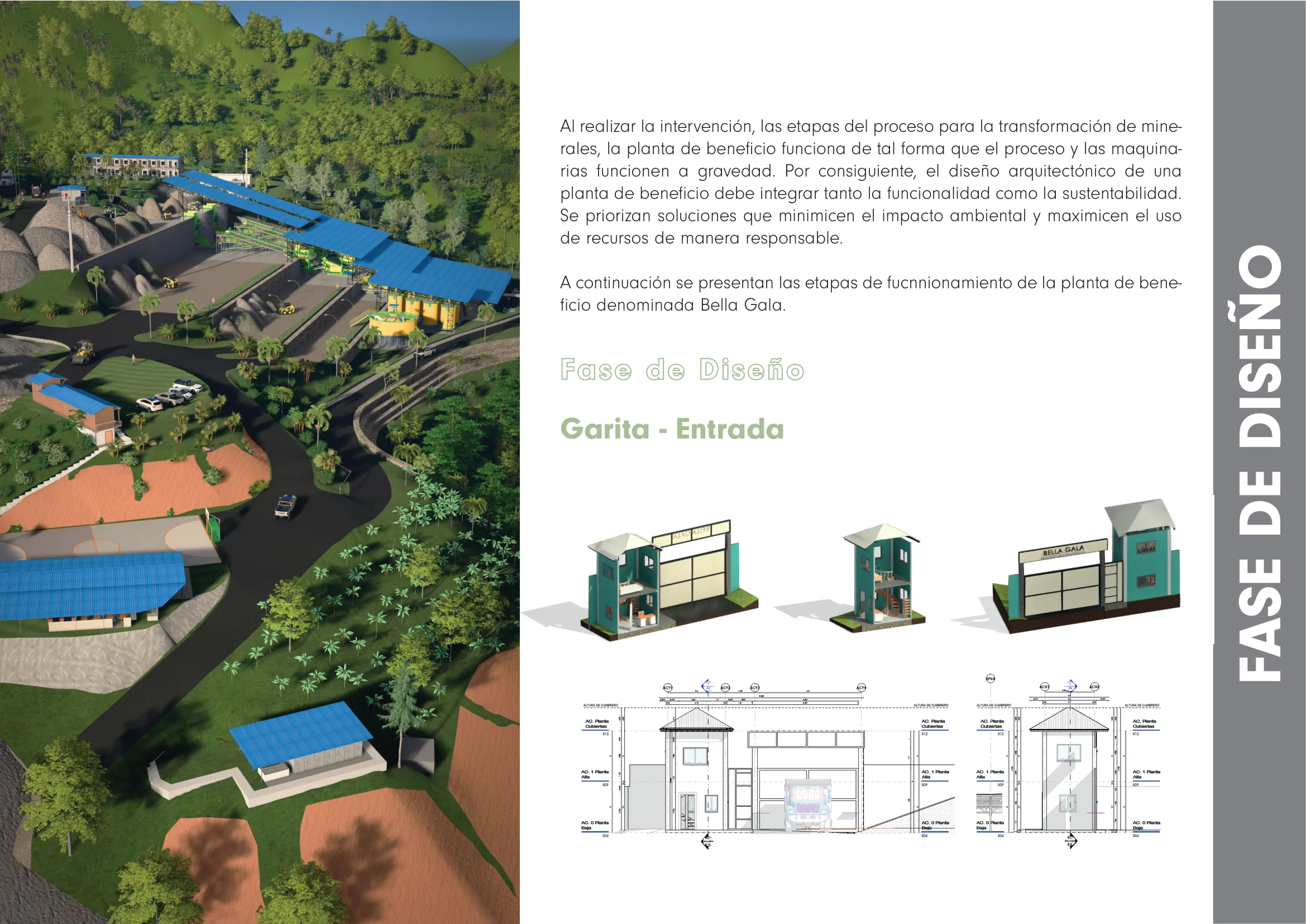 Etapas de diseño de la garita de entrada de la planta Bella Gala