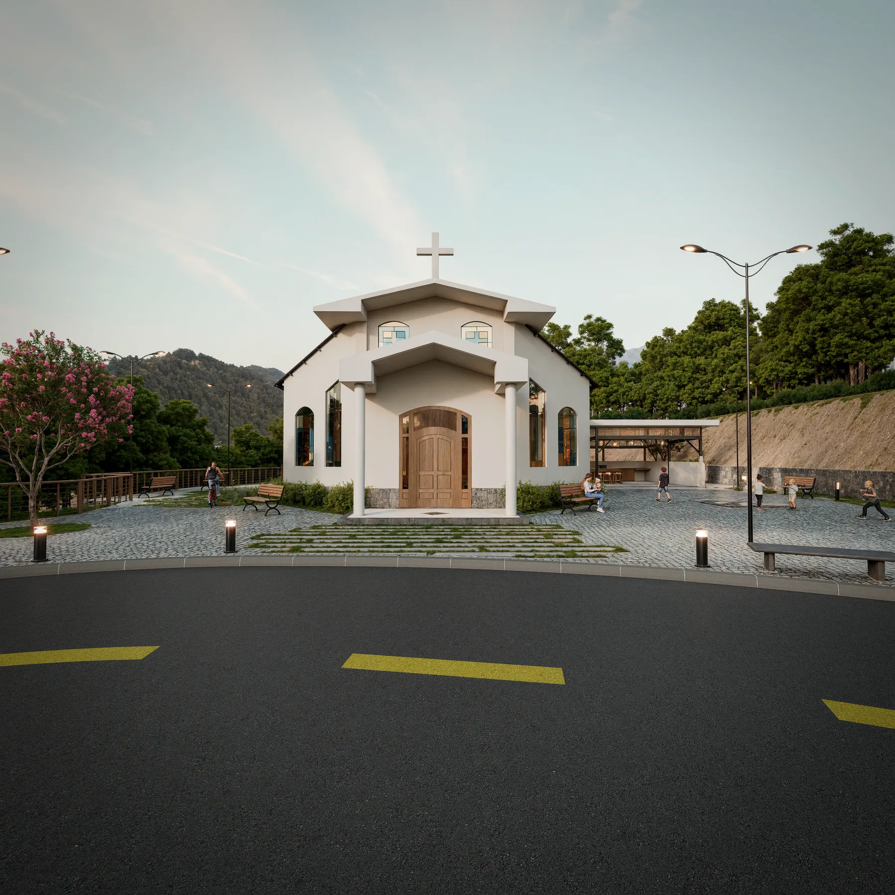 Plaza y acceso de la Capilla del Barrio Yambila