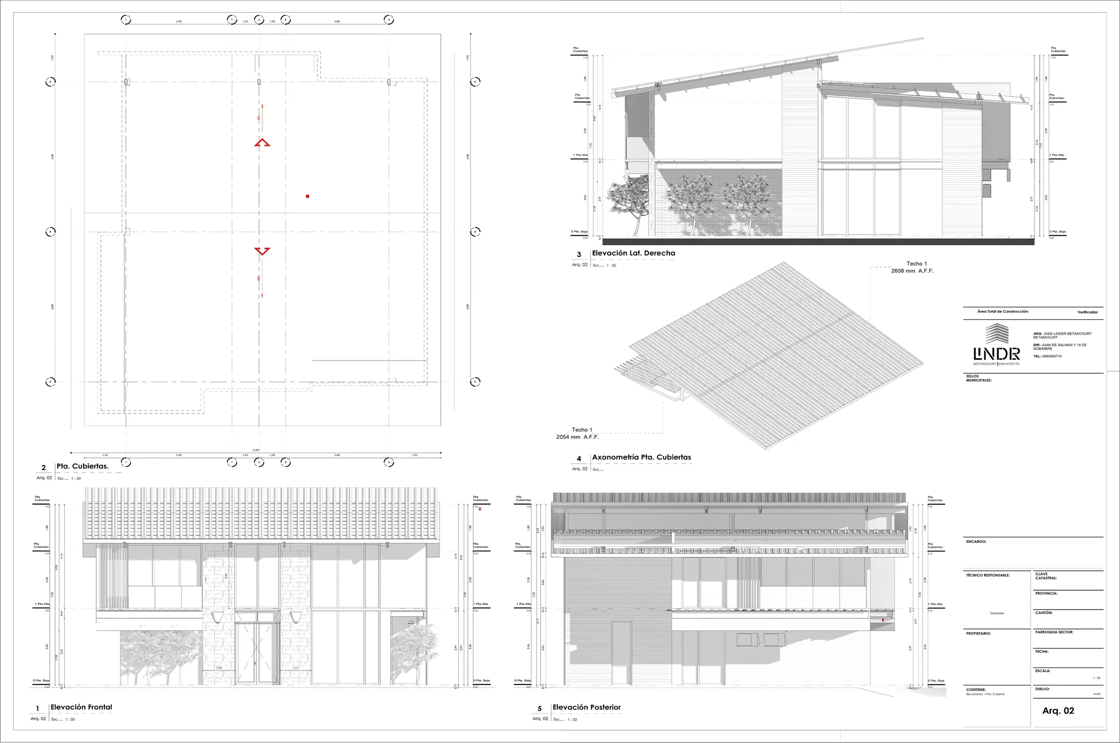 Detalle constructivo y cuadro de acabados