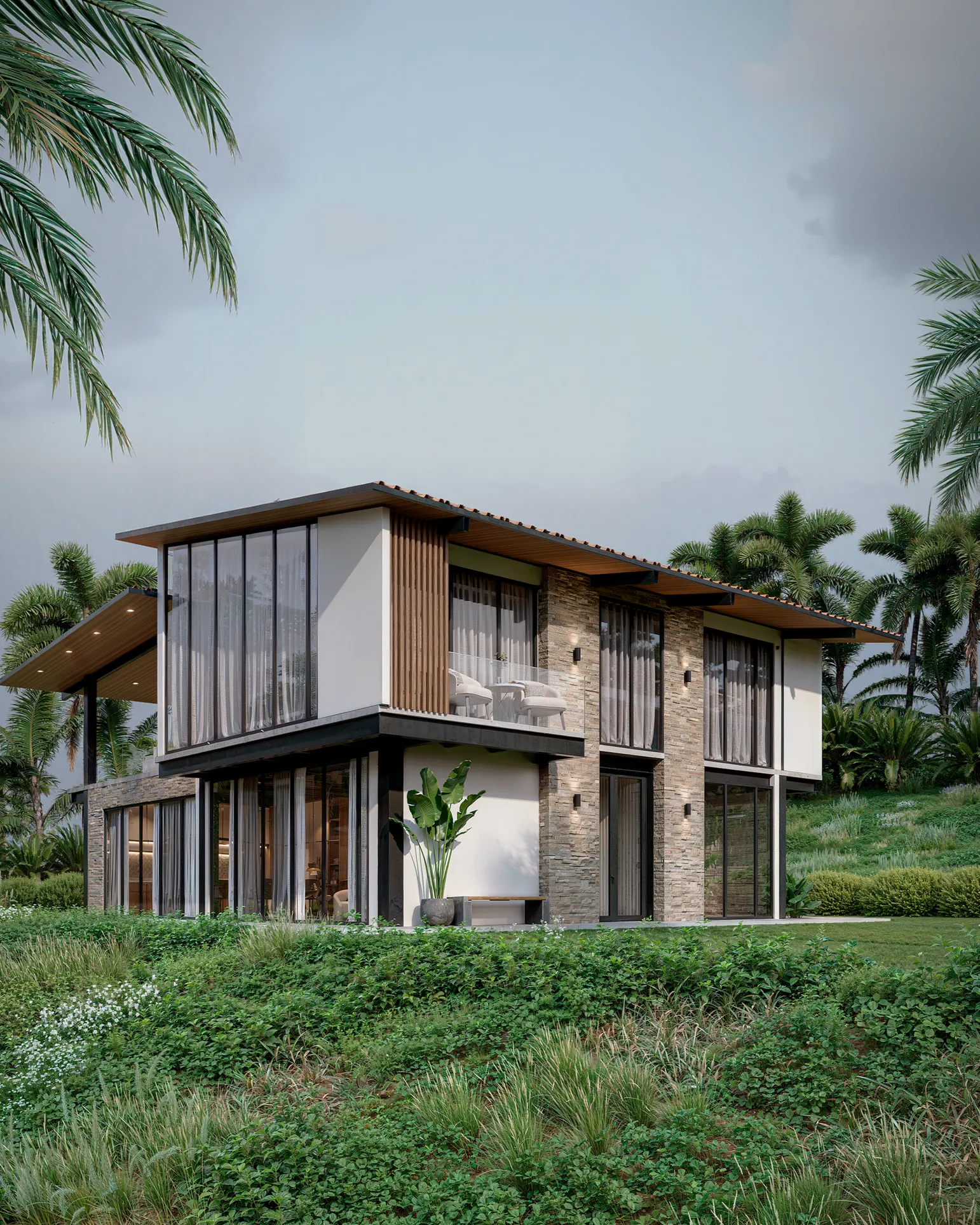 Render exterior de Casa Marea Azul