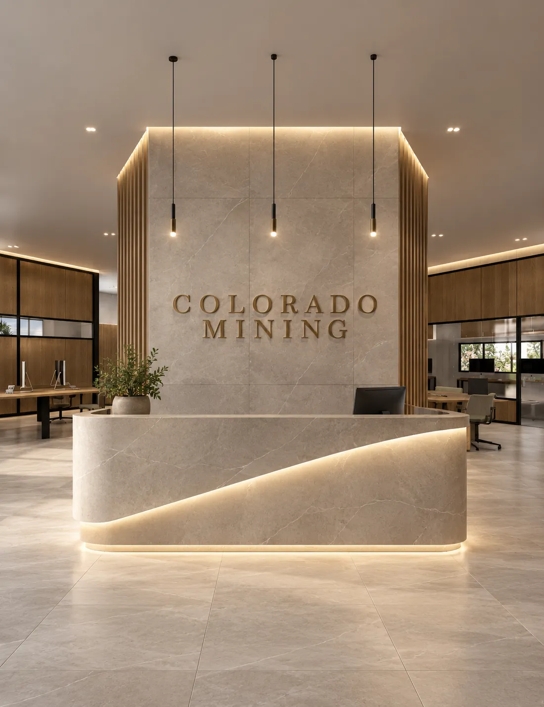 Interior de las oficinas, render 1