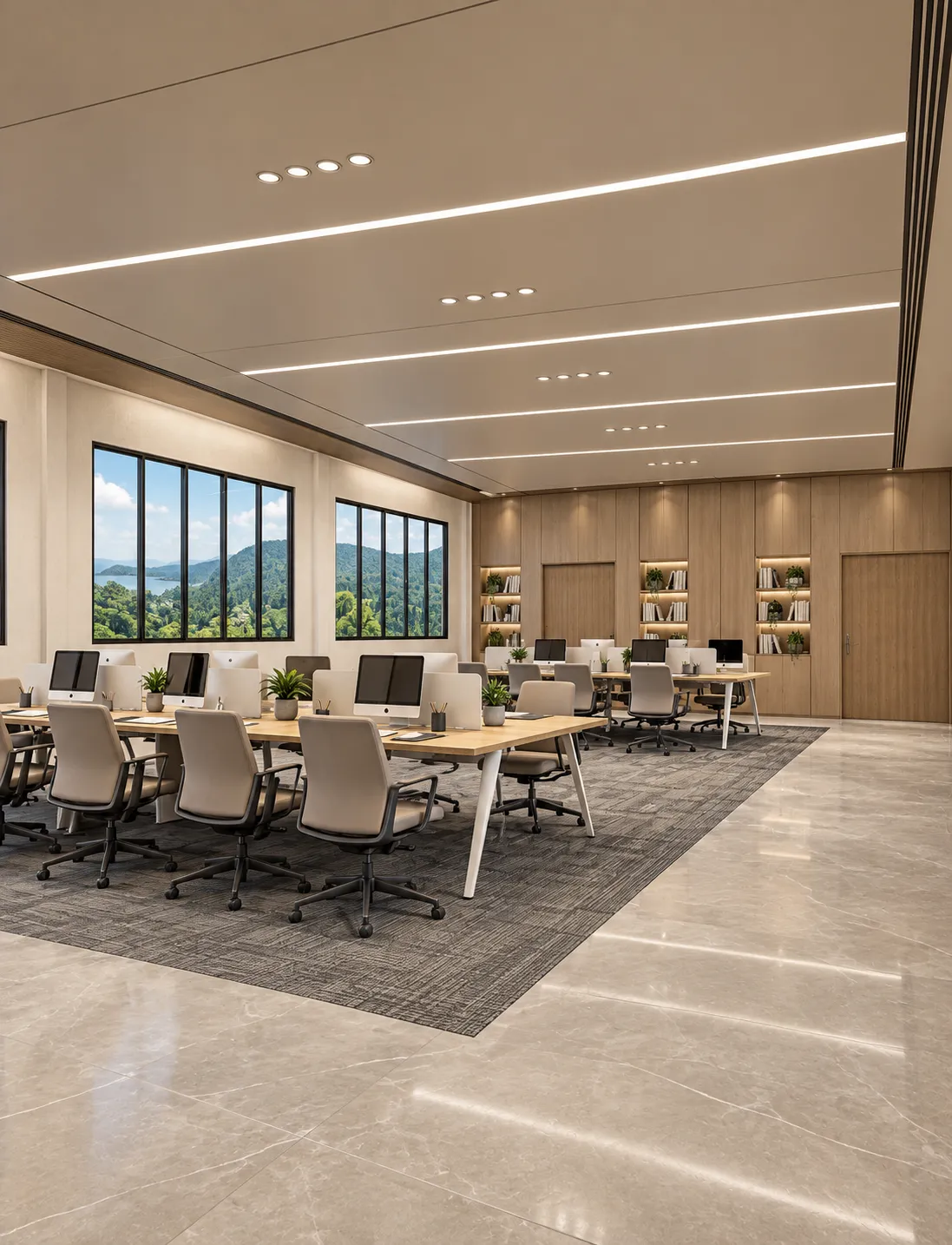 Interior de las oficinas, render 3