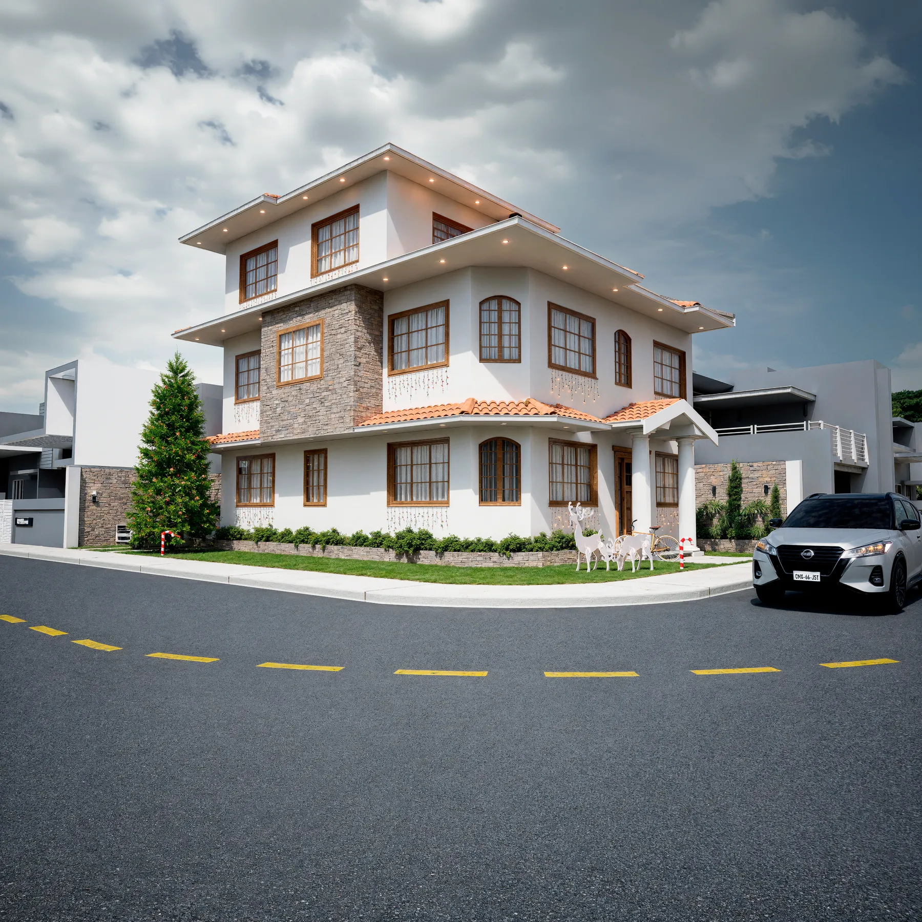 Vista exterior de balcones y detalles
