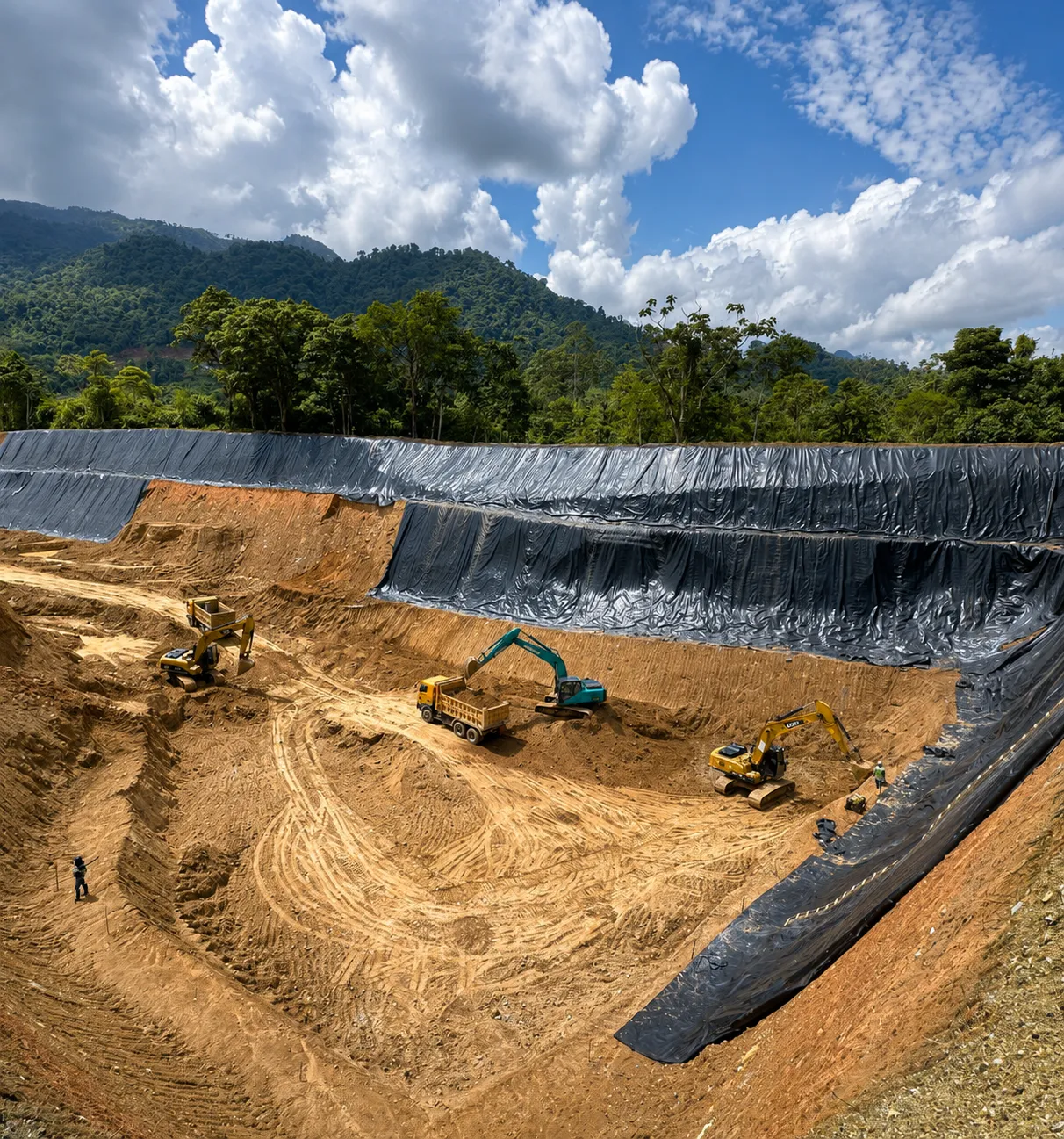 Obras de construcción de la Presa de Relaves #7