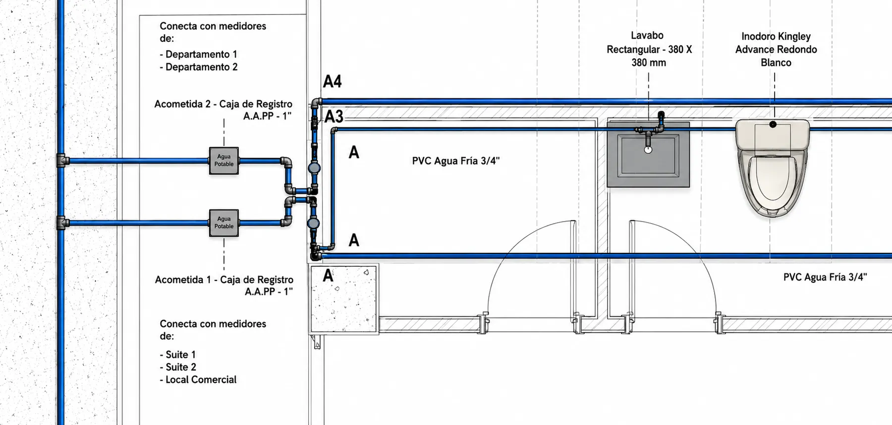 Planta de implantación del edificio residencial multifamiliar